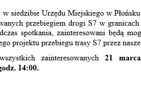 Spotkanie konsultacyjne w sprawie przebiegu trasy S7 przez Płońsk