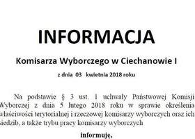 Informacja Komisarza Wyborczego w Ciechanowie I