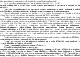 Pierwszy przetarg ustmy ograniczony na sprzedaż niezabudowanej nieruchomości gruntowej stanowiącej własność Gminy Miasto Płońsk