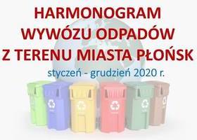 Harmonogram wywozu odpadów w roku 2020