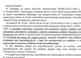 Informacja dotycząca wystapienia ognisk wysoce zjadliwerj grypy ptaków   (HPAI) 