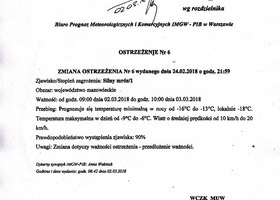 Ostrzeżenie meteorologiczne: silny mróz