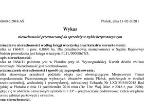 Wykaz nieruchomości przeznaczonej do sprzedaży w trybie bezprzetargowej